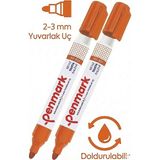 Artlantis Turuncu Yazı Tahta Kalemi 2 Adet Doldurulabilir Tahta Kalemi Okul Sınıf Öğretmen Beyaz Yazı Tahtası Kalemi Canlı Renk - 1 - Standart