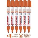 Artlantis Turuncu Yazı Tahta Kalemi 6 Adet Doldurulabilir Tahta Kalemi Okul Sınıf Öğretmen Beyaz Yazı Tahtası Kalemi Canlı Renk - 1 - Standart