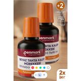 Artlantis Turuncu Yazı Tahta Kalemi Mürekkebi 30 ml 2 Adet Penmark Tahta Kalemi Mürekkepi Kolay Silinebilir Doldurulabilir Canlı - Standart