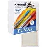 Artlantis Tuval 10x10 Astarlı Kare Mini Tuval 8 Adet Resim Tuvali 10*10 Tual Akrilik Boya Yağlı Boya İçin İdeal