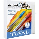 Artlantis Tuval 25X25 cm Astarlı Kare Tuval 3 Adet Resim Küçük Tuvali 25*25 cm Tual Akrilik Boya Yağlı Boya Için Ideal - 25x25cm - Beyaz