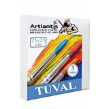 Artlantis Tuval 25x25 Cm Astarlı Kare Tuval 3 Adet Resim Küçük Tuvali 25*25 Cm Tual Akrilik Boya Yağlı Boya İçin İdeal