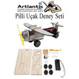 Artlantis Uçak Deney Seti 1 Paket Pervane Dc Motor Uçak Maket Ahşap Uçak Planör Pilli Deney Okul Hobi Etkinlik Sınıf