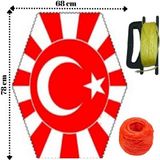 Artlantis Uçurtma Çıtalı Bayrak Modeli Yedek Ipli 1 Adet Artlantis Çıtalı Uçurtma 1 Adet - Kırmızı - Beyaz