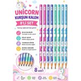 Artlantis Unicorn Kurşun Kalem 8 Adet Faber Castell Yuvarlak Gövdeli Siyah Kurşun Kalem Yumuşak Yazım Kolay Tutuş Kaliteli - Çok Renkli - Standart