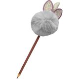 Artlantis Unicorn Ponpon Peluş Kurşun Kalem 1 Adet Peluş Tüylü Tek Boynuzlu Unicorn Figürlü Kurşun Kalem Hediye Kalem Tüylü Sevimli Kalem - Beyaz