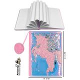 Artlantis Unicorn Simli Peluş Çizgili Defter 1 Adet Hatıra ve Günlük Defteri Peluş Ponponlu Defter A5 80 Yaprak - Pembe - Standart