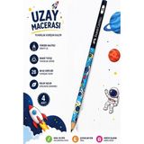 Artlantis Uzay Macerası Kurşun Kalem 1 Adet Faber Castell Yuvarlak Gövdeli Siyah Kurşun Kalem Yumuşak Yazım Kolay Tutuş Kaliteli - Çok Renkli - Standart