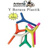 Artlantis Y Borusu 5 Adet Y Boru Deney ve Iş Eğitimi Malzemesi Steleskop ve Solunum Deneyi Için Y Borusu Okul Deney - Renkli - Standart