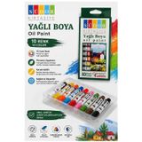 Artlantis Yağlı Boya 10 Renk 9 ml 1 Paket Südor Yağlı Boya Seti 10 lu Ahşap Tuval Taş Ağaç Boyamalar İçin İdea Boyama Seti