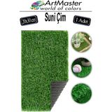 Artlantis Yapay Çim 20X30 cm 1 Adet A4 Boyutunda Dekoratif Maket Çim Yapay Çim Halı Teraryum Suni Çim Süsleme - Yeşil - Standart