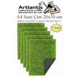 Artlantis Yapay Çim A4 20x30 cm 5 Adet A4 Boyutunda Maket Çim Dekorati Yapay Çim Halı Teraryum Suni Çim