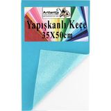 Artlantis Yapışkanlı Keçe 35X50 cm 1 Adet 2.0 mm Kendinden Yapışkanlı Renkli Hobi Keçesi Elişi Keçe Kumaşı Anasınıfı Kreş Etkinlik - Açık Mavi