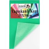 Artlantis Yapışkanlı Keçe 35X50 cm 1 Adet 2.0 mm Kendinden Yapışkanlı Renkli Hobi Keçesi Elişi Keçe Kumaşı Anasınıfı Kreş Etkinlik - Açık Yeşil