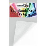 Artlantis Yapışkanlı Keçe 35X50 cm 1 Adet 2.0 mm Kendinden Yapışkanlı Renkli Hobi Keçesi Elişi Keçe Kumaşı Anasınıfı Kreş Etkinlik - Beyaz
