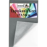 Artlantis Yapışkanlı Keçe 35X50 cm 1 Adet 2.0 mm Kendinden Yapışkanlı Renkli Hobi Keçesi Elişi Keçe Kumaşı Anasınıfı Kreş Etkinlik - Gri