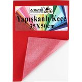 Artlantis Yapışkanlı Keçe 35X50 cm 1 Adet 2.0 mm Kendinden Yapışkanlı Renkli Hobi Keçesi Elişi Keçe Kumaşı Anasınıfı Kreş Etkinlik - Kırmızı