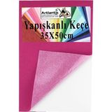 Artlantis Yapışkanlı Keçe 35X50 cm 1 Adet 2.0 mm Kendinden Yapışkanlı Renkli Hobi Keçesi Elişi Keçe Kumaşı Anasınıfı Kreş Etkinlik - Pembe