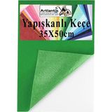 Artlantis Yapışkanlı Keçe 35X50 cm 1 Adet 2.0 mm Kendinden Yapışkanlı Renkli Hobi Keçesi Elişi Keçe Kumaşı Anasınıfı Kreş Etkinlik - Yeşil