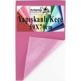 Artlantis Yapışkanlı Keçe 50X70 cm 1 Adet 2.0 mm Kendinden Yapışkanlı Renkli Hobi Keçesi Elişi Keçe Kumaşı Anasınıfı Kreş Etkinlik - Açık Pembe