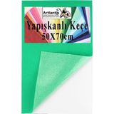 Artlantis Yapışkanlı Keçe 50X70 cm 1 Adet 2.0 mm Kendinden Yapışkanlı Renkli Hobi Keçesi Elişi Keçe Kumaşı Anasınıfı Kreş Etkinlik - Açık Yeşil