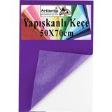 Artlantis Yapışkanlı Keçe 50X70 cm 1 Adet 2.0 mm Kendinden Yapışkanlı Renkli Hobi Keçesi Elişi Keçe Kumaşı Anasınıfı Kreş Etkinlik - Mor