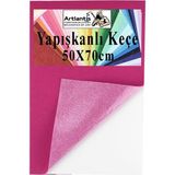 Artlantis Yapışkanlı Keçe 50X70 cm 1 Adet 2.0 mm Kendinden Yapışkanlı Renkli Hobi Keçesi Elişi Keçe Kumaşı Anasınıfı Kreş Etkinlik - Pembe