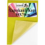 Artlantis Yapışkanlı Keçe 50X70 cm 1 Adet 2.0 mm Kendinden Yapışkanlı Renkli Hobi Keçesi Elişi Keçe Kumaşı Anasınıfı Kreş Etkinlik - Sarı