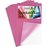 Artlantis Yapışkanlı Keçe A4 20X30 cm 5 Li 1 Paket 2.0 mm Kendinden Yapışkanlı Renkli Hobi Keçesi Elişi Keçe Kumaşı Anasınıfı Kreş - Açık Pembe - 20X30cm