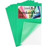 Artlantis Yapışkanlı Keçe A4 20X30 cm 5 Li 1 Paket 2.0 mm Kendinden Yapışkanlı Renkli Hobi Keçesi Elişi Keçe Kumaşı Anasınıfı Kreş - Açık Yeşil - 20X30cm