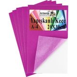 Artlantis Yapışkanlı Keçe A4 20X30 cm 5 Li 1 Paket 2.0 mm Kendinden Yapışkanlı Renkli Hobi Keçesi Elişi Keçe Kumaşı Anasınıfı Kreş - Fuşya - 20X30cm