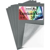 Artlantis Yapışkanlı Keçe A4 20X30 cm 5 Li 1 Paket 2.0 mm Kendinden Yapışkanlı Renkli Hobi Keçesi Elişi Keçe Kumaşı Anasınıfı Kreş - Gri - 20X30cm