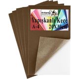 Artlantis Yapışkanlı Keçe A4 20X30 cm 5 Li 1 Paket 2.0 mm Kendinden Yapışkanlı Renkli Hobi Keçesi Elişi Keçe Kumaşı Anasınıfı Kreş - Kahverengi - 20X30cm