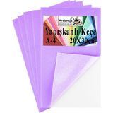 Artlantis Yapışkanlı Keçe A4 20X30 cm 5 Li 1 Paket 2.0 mm Kendinden Yapışkanlı Renkli Hobi Keçesi Elişi Keçe Kumaşı Anasınıfı Kreş - Lila - 20X30cm