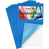 Artlantis Yapışkanlı Keçe A4 20X30 cm 5 Li 1 Paket 2.0 mm Kendinden Yapışkanlı Renkli Hobi Keçesi Elişi Keçe Kumaşı Anasınıfı Kreş - Mavi - 20X30cm