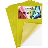Artlantis Yapışkanlı Keçe A4 20X30 cm 5 Li 1 Paket 2.0 mm Kendinden Yapışkanlı Renkli Hobi Keçesi Elişi Keçe Kumaşı Anasınıfı Kreş - Sarı - 20X30cm
