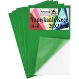 Artlantis Yapışkanlı Keçe A4 20X30 cm 5 Li 1 Paket 2.0 mm Kendinden Yapışkanlı Renkli Hobi Keçesi Elişi Keçe Kumaşı Anasınıfı Kreş - Yeşil - 20X30cm