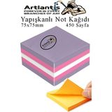 Artlantis Yapışkanlı Not Kağıdı 3 Renk 450 Sayfa 1 Paket Ebruli Küp Blok Yapışkanlı Postit 75X75 mm Renkli - Standart - 75x75mm