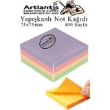 Artlantis Yapışkanlı Not Kağıdı 4 Renk 400 Sayfa 1 Paket Harmoni Küp Blok Yapışkanlı Postit 75X75 mm Renkli - Standart - 75x75mm