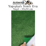 Artlantis Yapışkanlı Simli Eva 35x50 cm 1 Adet Simli Yapışkanlı Eva Süngeri Okul Kreş Anasınıfı Elişi Etkinlikleri Hobi Yeşil