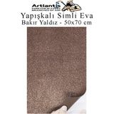 Artlantis Yapışkanlı Simli Eva 50x70 cm 1 Adet Simli Yapışkanlı Eva Süngeri Okul Kreş Anasınıfı Elişi Etkinlikleri Hobi Kahverengi