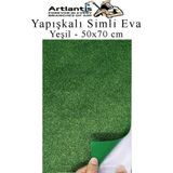 Artlantis Yapışkanlı Simli Eva 50x70 cm 1 Adet Simli Yapışkanlı Eva Süngeri Okul Kreş Anasınıfı Elişi Etkinlikleri Hobi Yeşil