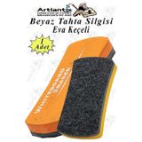 Artlantis Yazı Tahta Silgisi Eva 1 Adet Beyaz Yazı Tahtası Silgisi Kaliteli Keçe Uçlu Eva Okul Sınıf Ofis Kuru Silgi