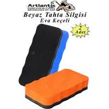 Artlantis Yazı Tahta Silgisi Eva 2 Adet Beyaz Yazı Tahtası Silgisi Kaliteli Keçe Uçlu Eva Okul Sınıf Ofis Kuru Silgi - Çok Renkli - 11x5 cm - Standart
