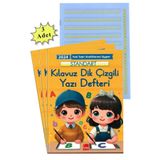 Artlantis Yeni Müfradat Güzel Yazı Defteri Orta Boy 16.5x24 24 Yaprak 3 Adet Standart Kılavuz Dik Çizgili Yaz