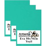 Artlantis Yeşil Eva 50 x 70 cm 3 Adet Eva Süngeri Okul Kreş Anasınıfı Elişi Etkinlikleri - Standart - 50x70cm