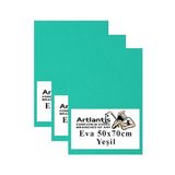 Artlantis Yeşil Eva 50x70 cm 3 Adet Eva Süngeri Okul Kreş Anasınıfı Elişi Etkinlikleri
