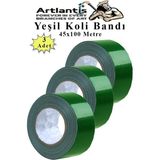 Artlantis Yeşil Koli Bantı 100 Metre 3 Adet 45MM x 100 Metre Renkli Koli Bandı Extra Güçlü Formül Akrilik Koli Bandı - Standart - 45x100 metre