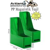 Artlantis Yeşil Magazinlik Demonte Plastik 2 Adet Plastik Kutu Klasörü Magazinlik A4 Dosya ve Masa Düzenleyici Sınıf Ev Ofis - Standart