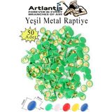 Artlantis Yeşil Raptiye 50 Adet 1 Paket Renkli Pvc Kaplı Başlıklı Raptiye Plastik Yuvarlak Düğmeli Raptiye Pano Okul Ofis Büro Ev - Standart